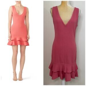 Keepsake The Label Moving On Knit Trumpet Mini Dress Size L Pink Ruffle